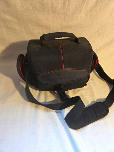 Black red nylon padded camera - padded,