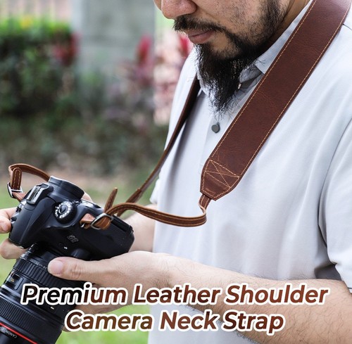 Genuine leather camera strap - camera,