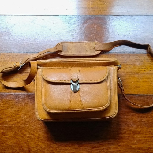 Vintage brown leather camera - vintage,