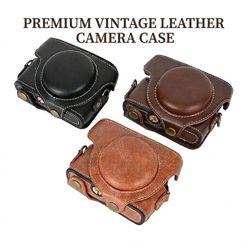 Leather camera case bag - case, w/