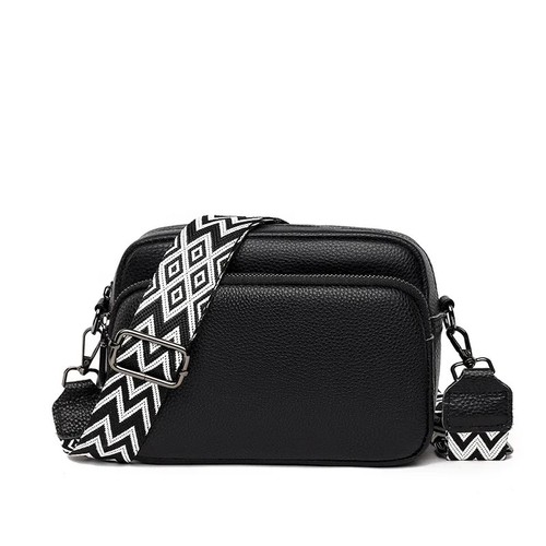 Leather crossbody bag - crossbody, black