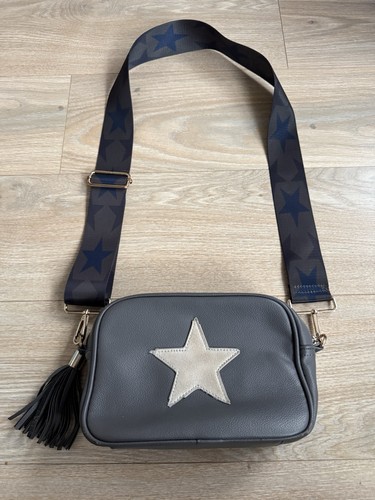 Grey faux leather - leather, star