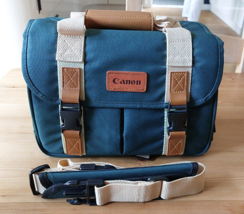 Retro canon camera bag green - camera,