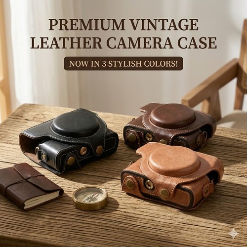 Leather camera case bags - camera, w/